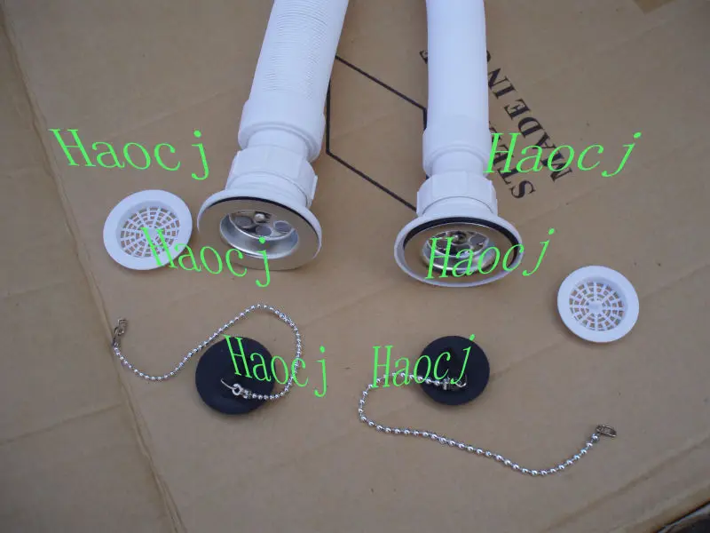1 1/2plastic drain pipe waste pipe drain hose washbasin hose flexible bellows sink hose with stopper and chain