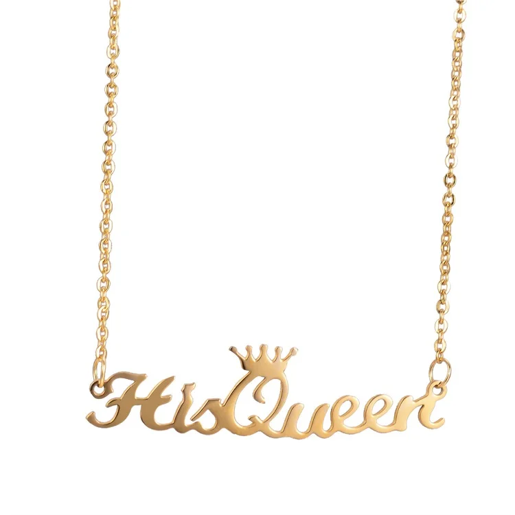 Custom Name Necklace Stainless Steel DY Best Selling Her King His Queen Couple Gold Trendy Charm Necklaces Women Letter Necklace