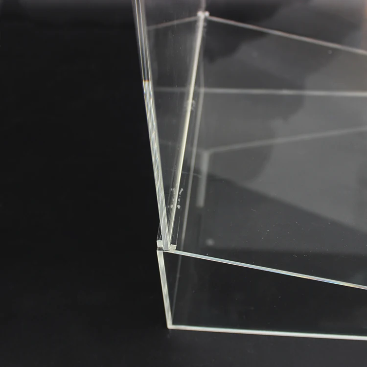 Unique Design Acrylic Display Box Dimensions PMMA Box Single Acrylic Box Acrylic Case With Oblique Face
