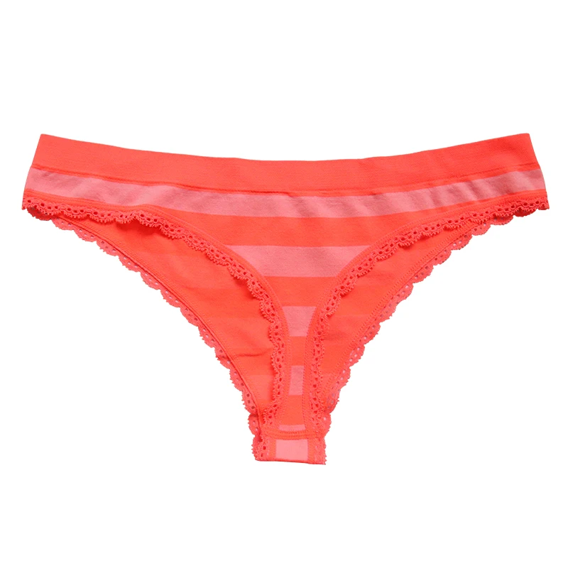 Wholesale Striated Underwear Seamless Japanese Girls Sexy Panties Thongs Women Spandex / Cotton Breathable Embroidery Quick Dry