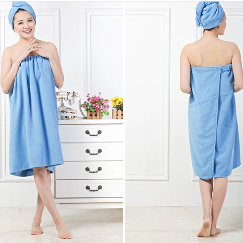 Women Absorbent Microfiber Shower Spa Body Wrap Bath Towel