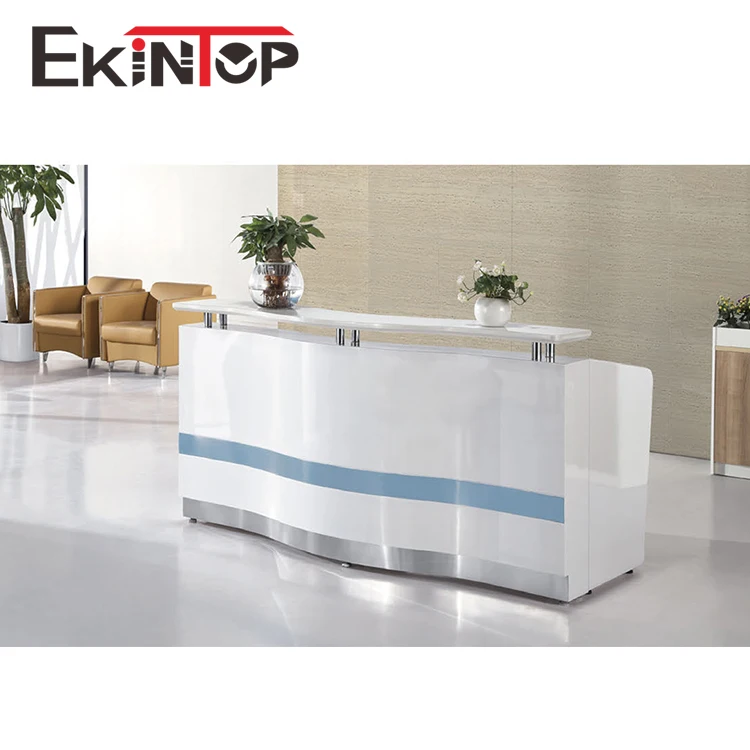 Wholesale glass furniture luxury modern design receptionist front office reception counter desk table for sale