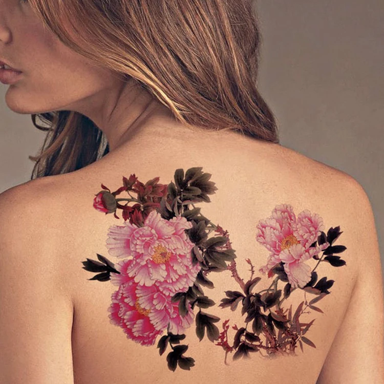 Fashion non-toxic flowers decal temporary body sticker lower back tattoo for women