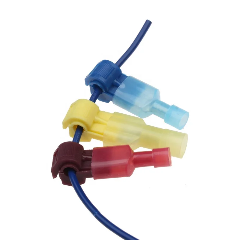 Urlwall 30Pcs Scotch Lock Quick Splice Terminals Red Blue Yellow Combo 22-10 AWG T-Tap/Male Insulated Wire Connectors