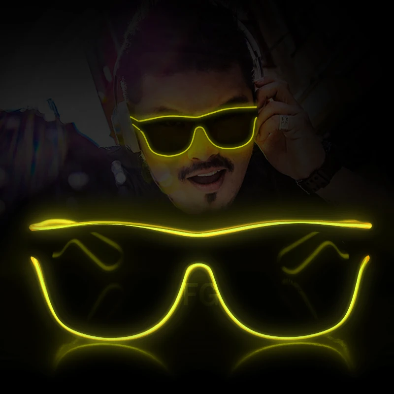 Flashing EL Glasses EL Wire LED Glowing Party Supplies Glow Glasses