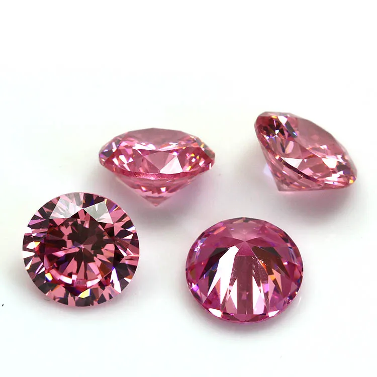 2.0mm Diamond Cut Synthetic Pink CZ Loose Gemstone
