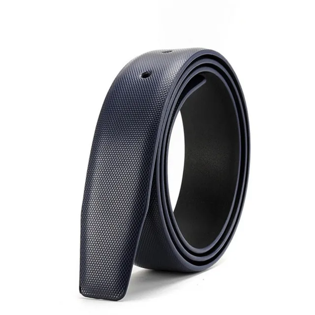 Black White Blue Fashion Genuine Mens Belt Straps for Pin Buckle Belt