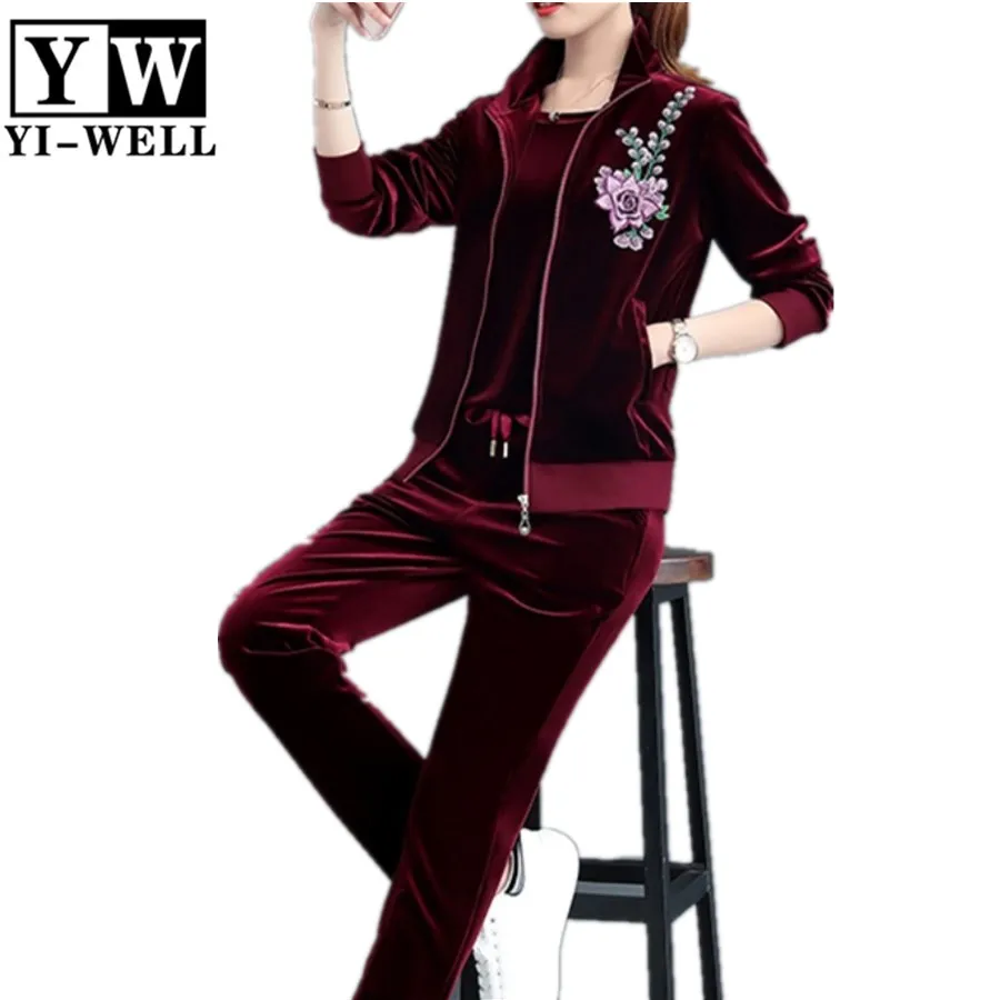Maroon Cheap Velour OEM Woman Sport Tracksuit