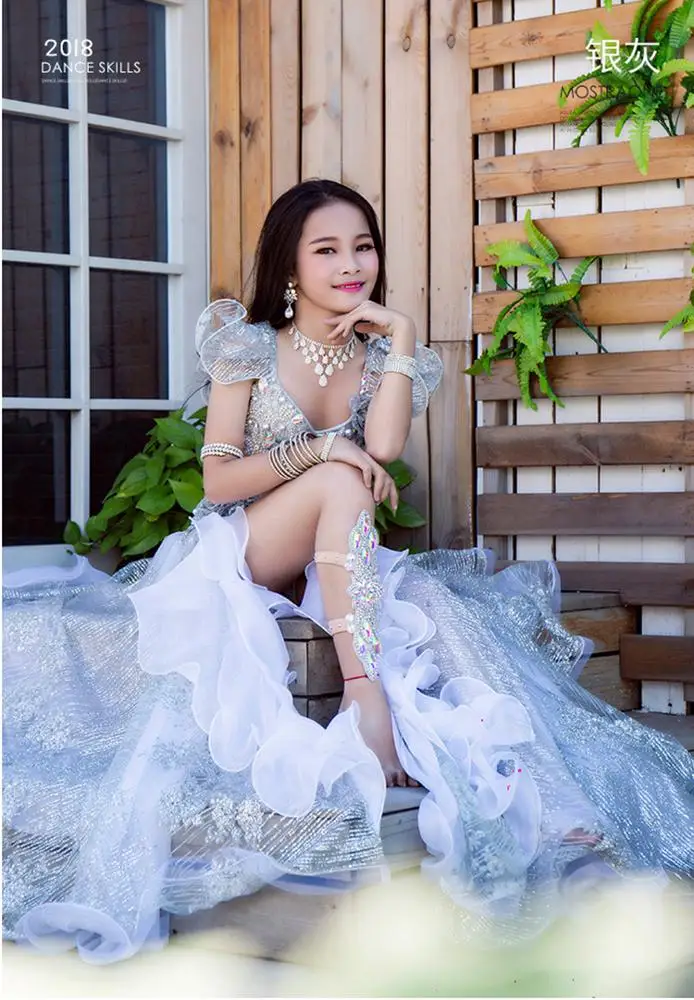 RT322 Wuchieal Профессиональные Индивидуальные костюмы для танца живота для детей