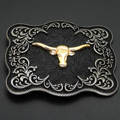 35-40mm bull head logo western buckle