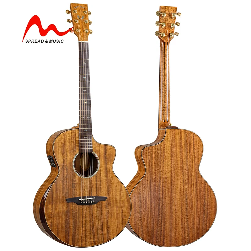 41 inch acoustic guitar good quality solid koa acoustic electric guitar