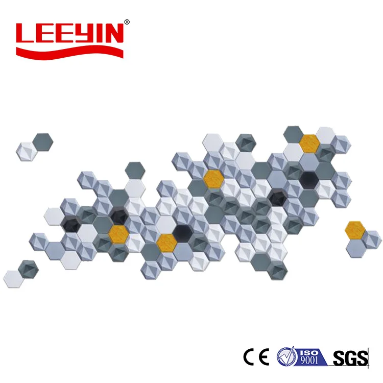 Leeyin 3D hexagon Acoustic Wall Panel Theater Decorative polyester acoustic wall Kindergarten soundproofing panels