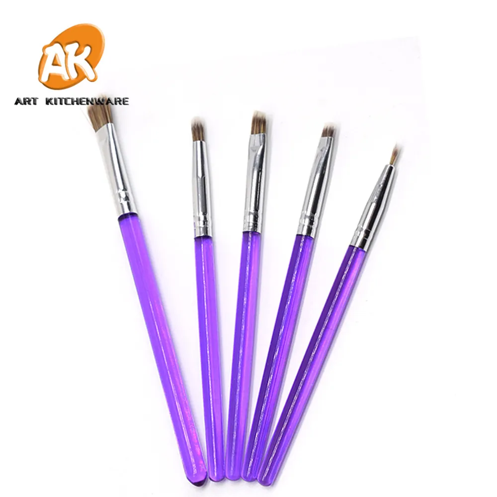 Инструмент AK LFGB для помадки набор принадлежностей украшения тортов 5 шт. кистей Цветочная Кисть Для