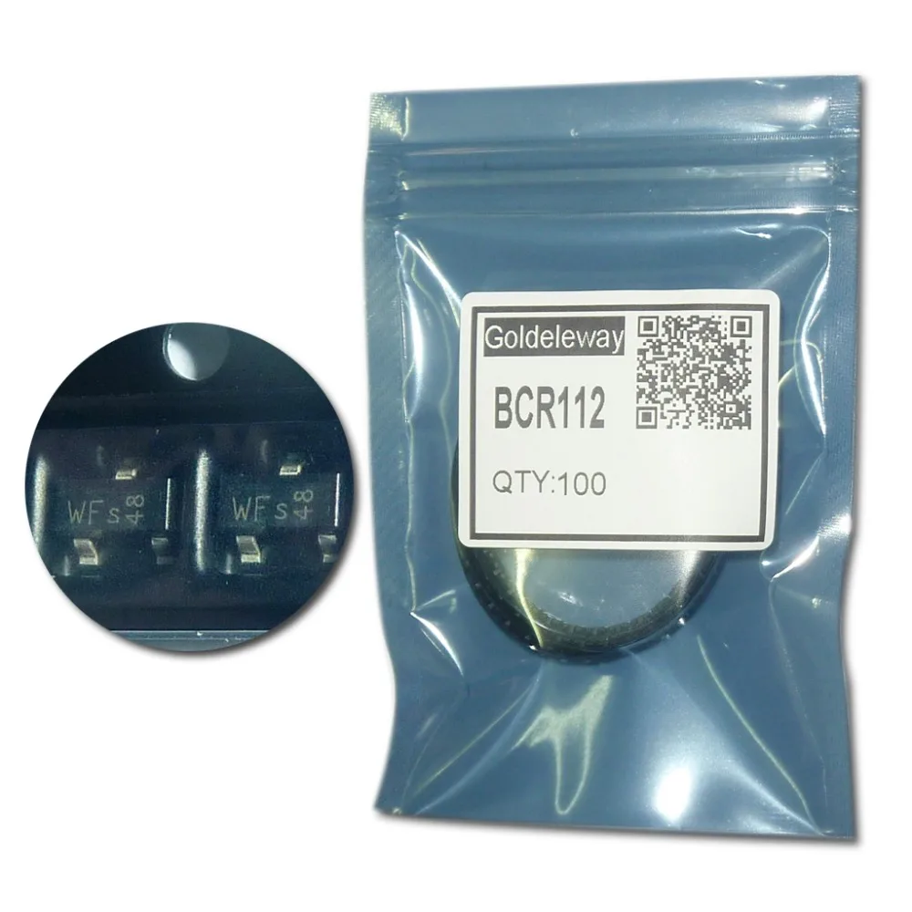 NPN Биполярный Цифровой Транзистор BCR112 50 В 100mA/0.1A 4.7 К 4.7 К WF схема переключения инвертора схема интерфейса схема