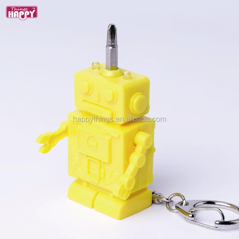 Factory Direct Creative Robot Design LED Torch Light with Multi Tool Keychain