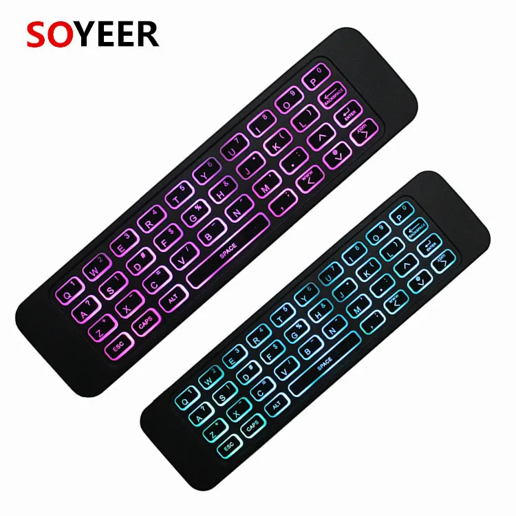 Новый дизайн, беспроводная воздушная мышь Soyeer, клавиатура T3, цветная подсветка, умный пульт дистанционного управления, Воздушная мышь, клавиатура