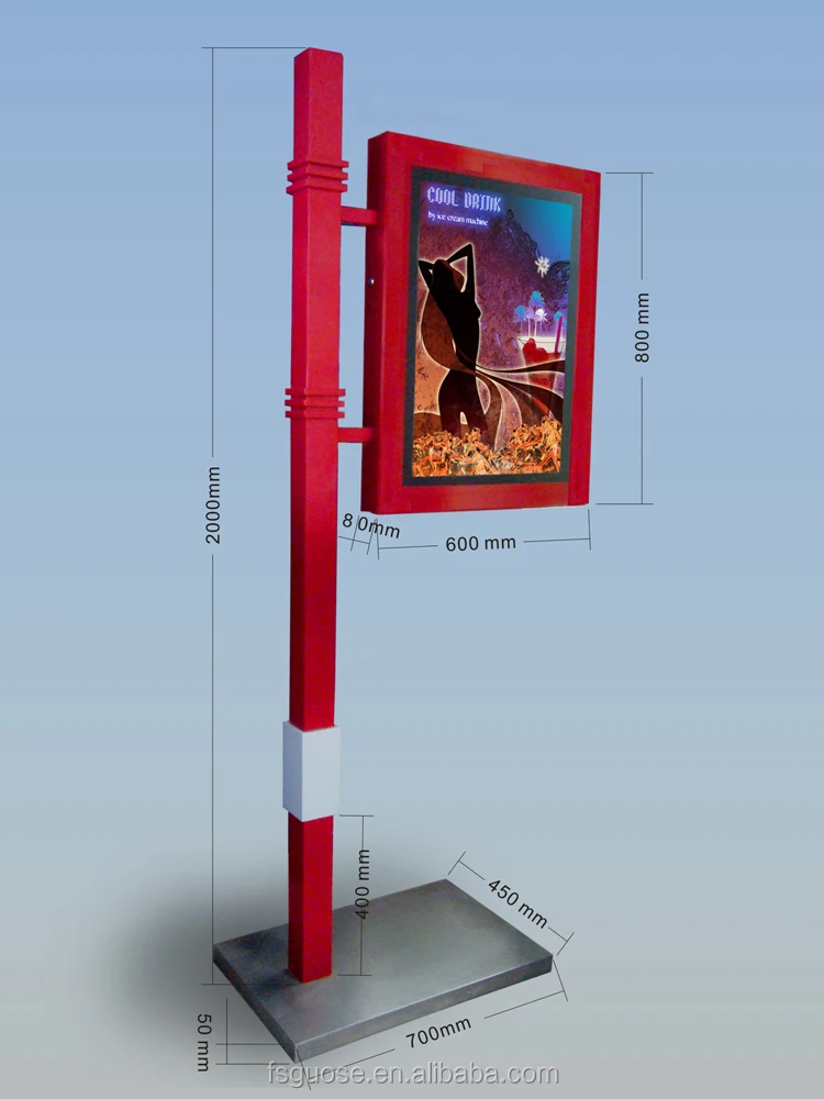 Алюминиевая рама супер яркость из светодиодов наружной рекламы с однополюсный нержавеющая вывесок