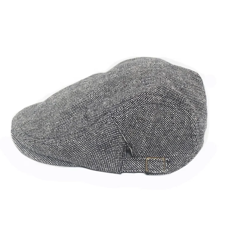 Custom Black mens golf driving flat cabbie beret color promotional stone washed cotton Plaid Cabbie Gatsby Newsbay Cap