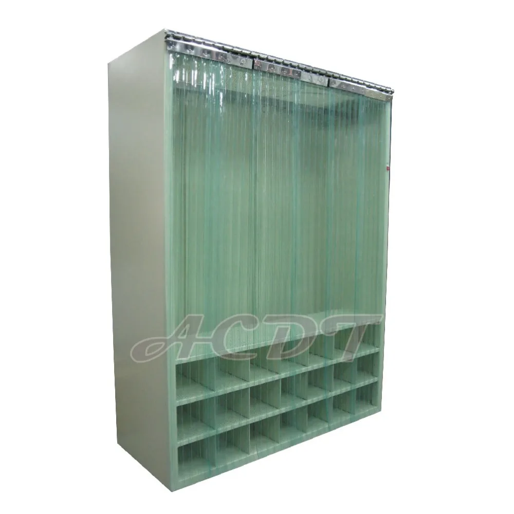 Powder Coating Steel Clean room Garment and Shoe Storage Cabinet with soft wall or hard wall