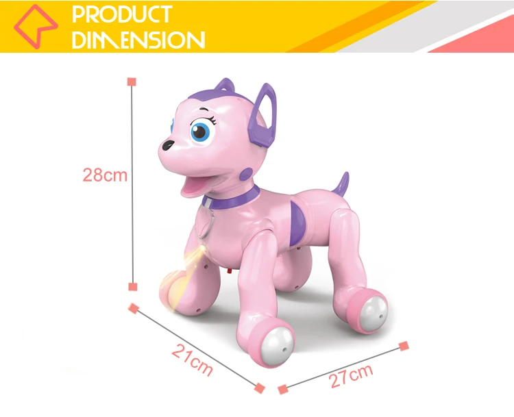 Pink walking puppy interactive toys plastic rc robot dog products