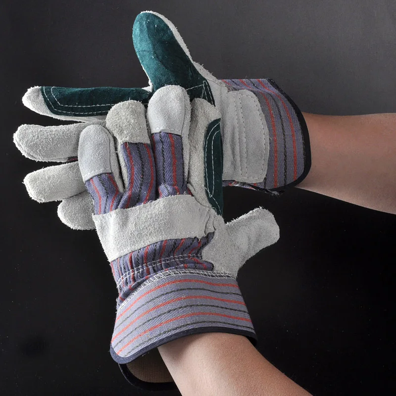 Hot Selling Durable Leather Hand Gloves With Cotton Back For Heavy Duty