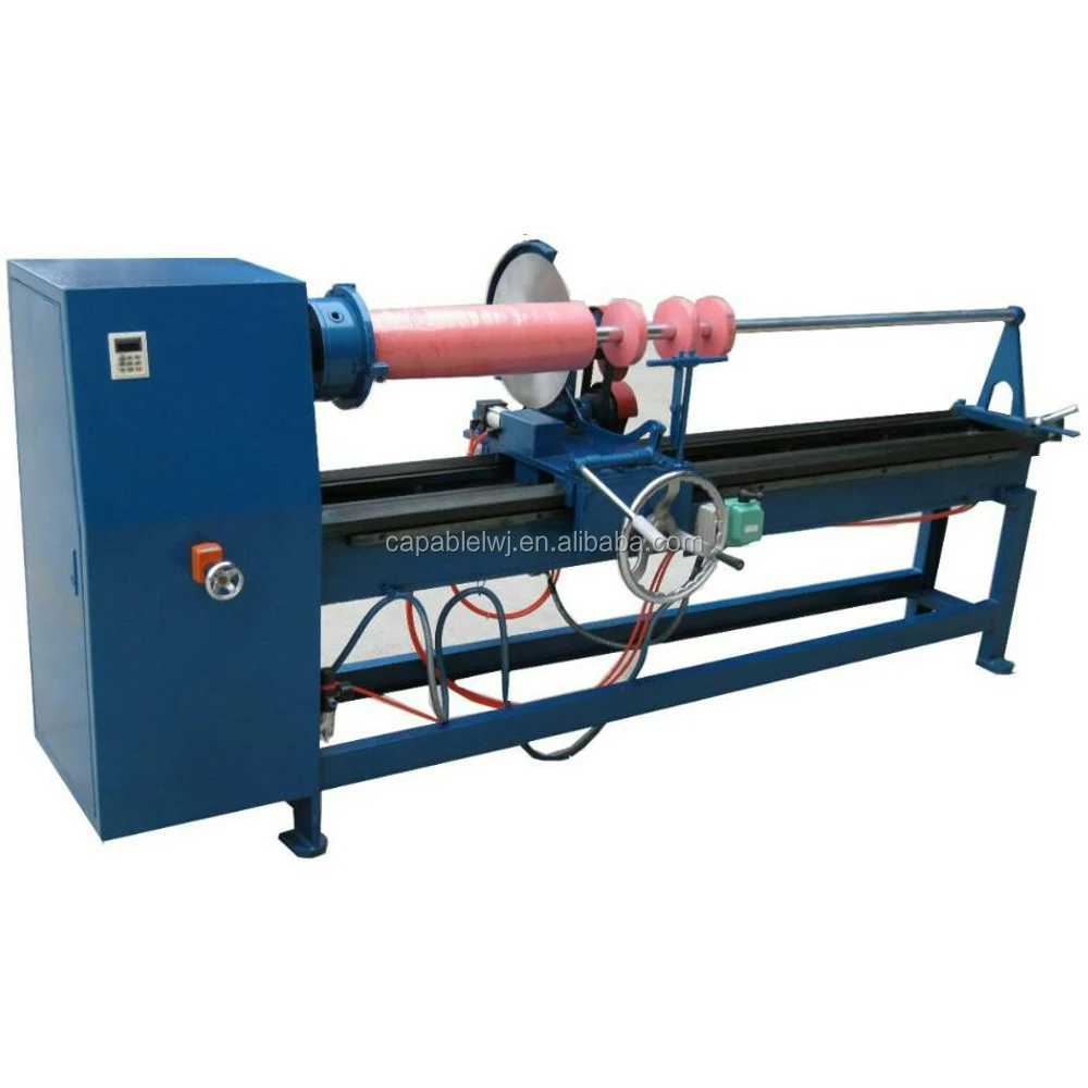 Braided cloth parting and rewinding machine