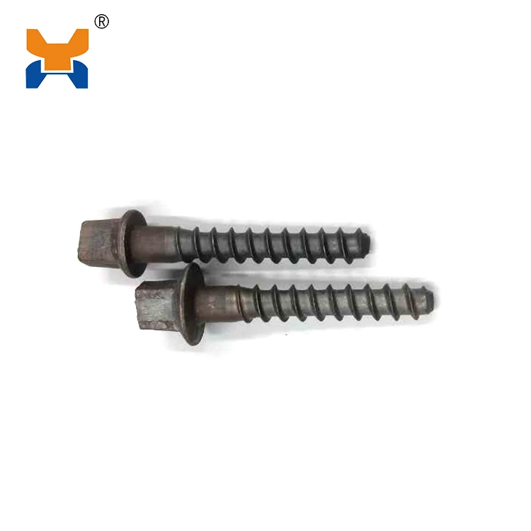 China Yixin Manufacture Supply Mild Steel Railway Screw Spikes For Railroad