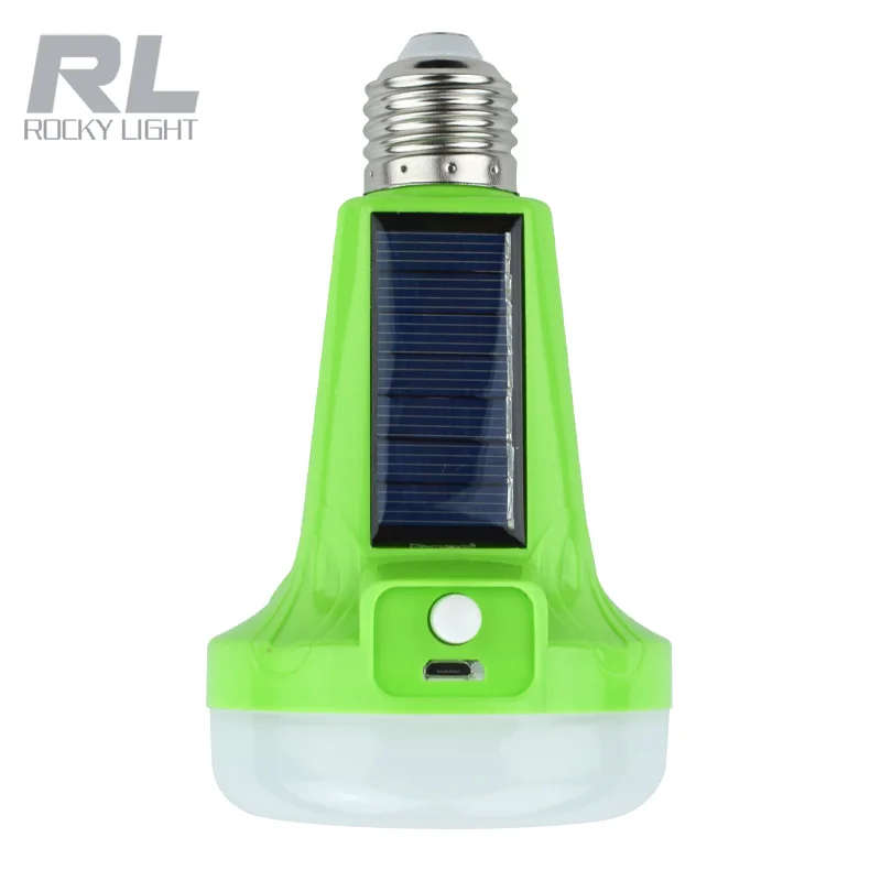 Rechargeable 18650 battery emergency Solar led torch light bulb