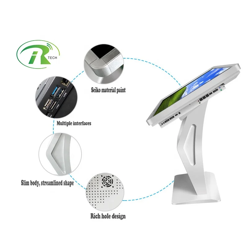 55 inch Podium LCD screen touch screen Smart design floor digital signage for airport/for bank/for museum