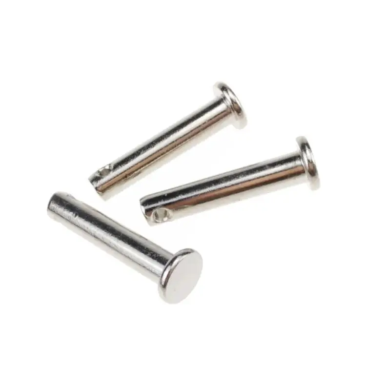 Galvanized Metal Steel Clevis Pins Flat Head Fastener Split Pins Holes Standard DIN 1444