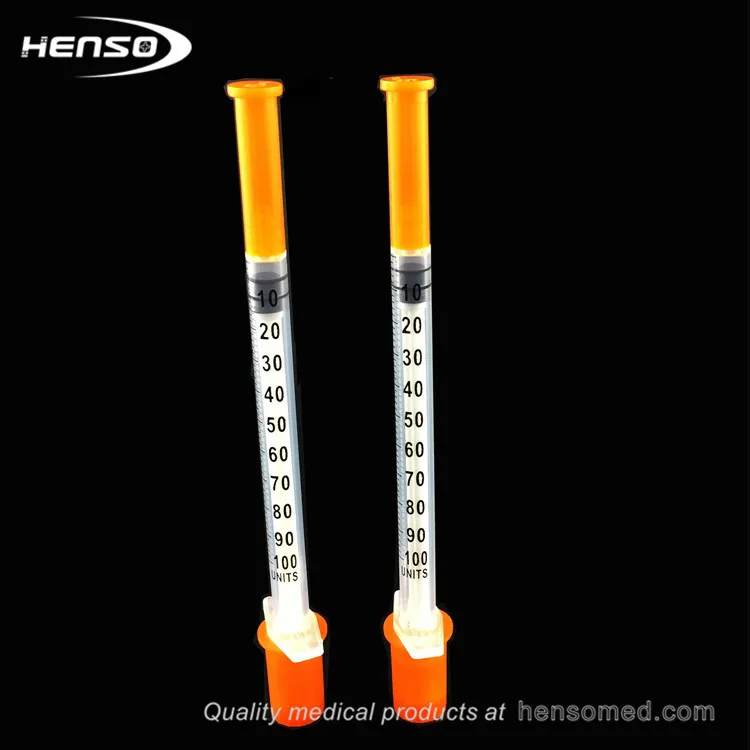 
Medical Orange Colored Insulin Syringe With Needle 