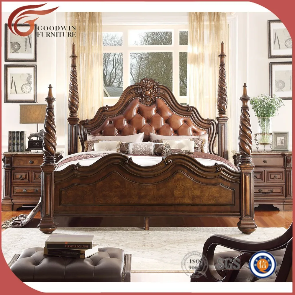 American design complete set antique wooden bedroom furniture WA148