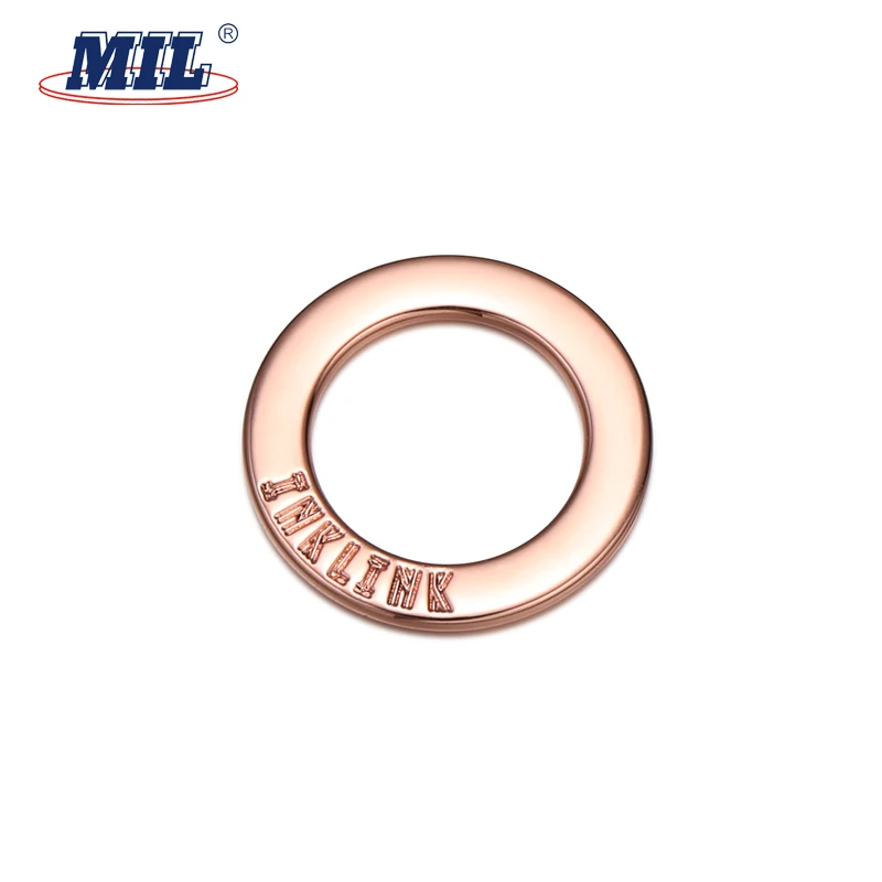 Custom Logo Handbag Hardware Zinc Alloy Flat Metal O Ring Buckle Metal Ring