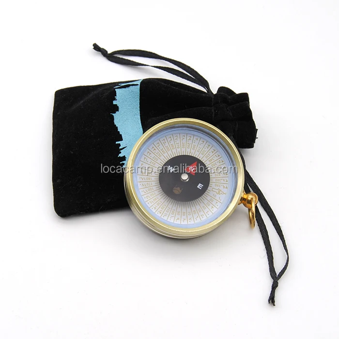 Muslim Prayer Compass Portable Qibla Direction Finder Compass with Pouch Pocket Aluminum material