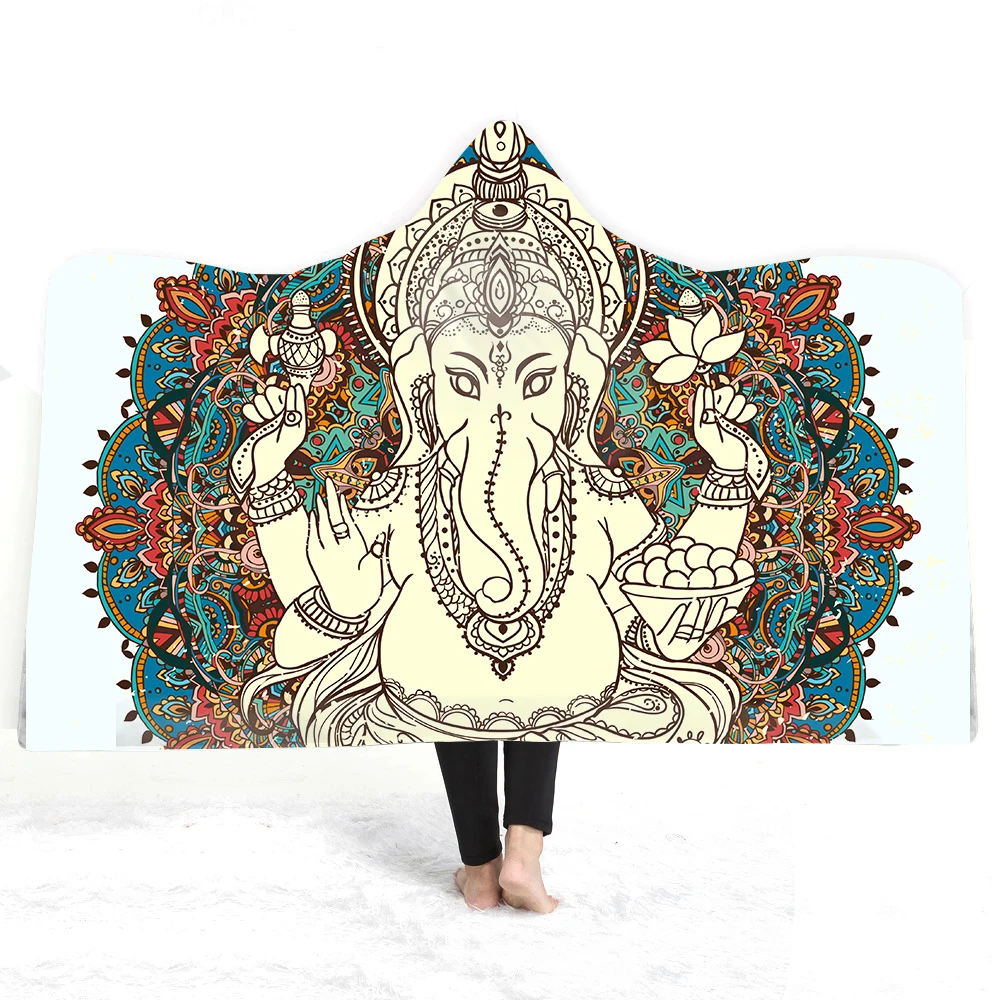 factory  unicorn custom logo indoor warm for adult kids  digital printing polar fleece sherpa double thick hooded blanket