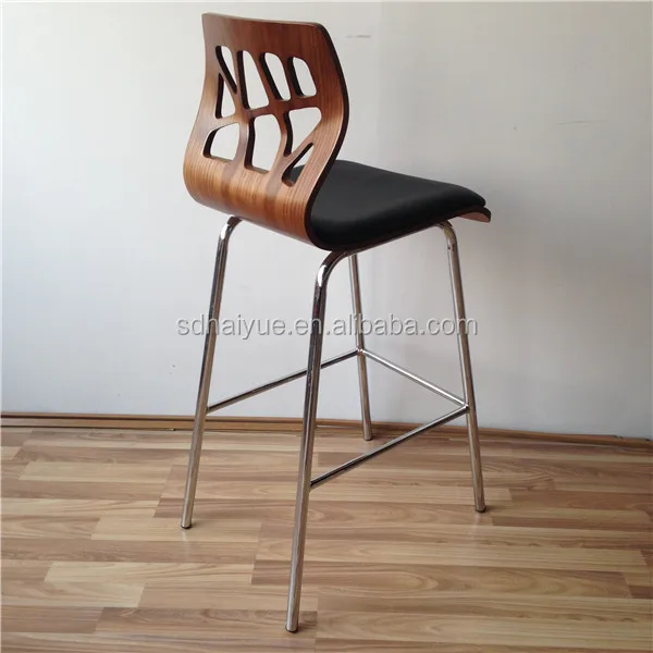 Metal Frame Black Plywood  Vinyl Seat Pub Bar Stools Chairs HY2009-2