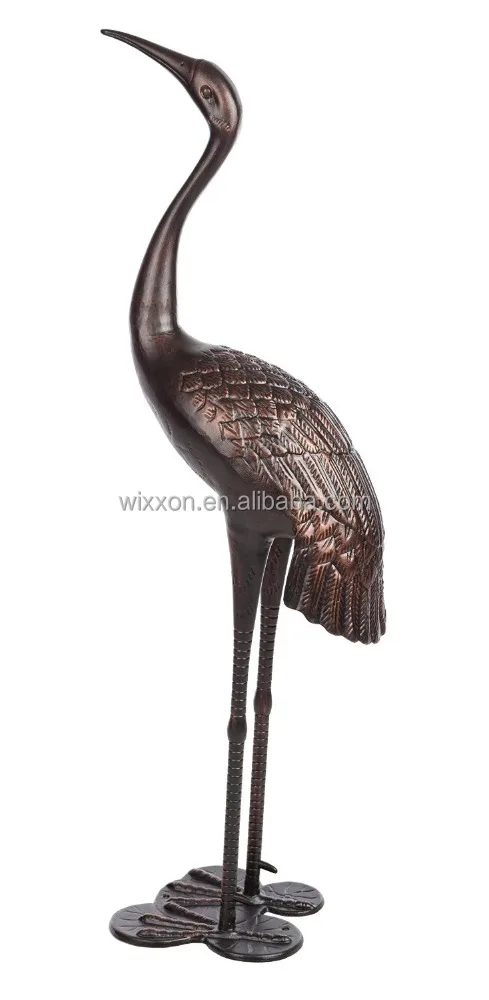 Garden Heron Pair Sculpture/Cast Aluminium Crane Set