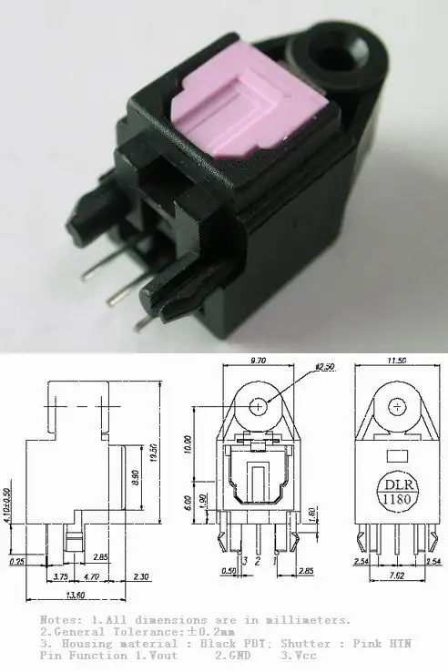 
16M optical audio toslink spdif jack DLR1180 