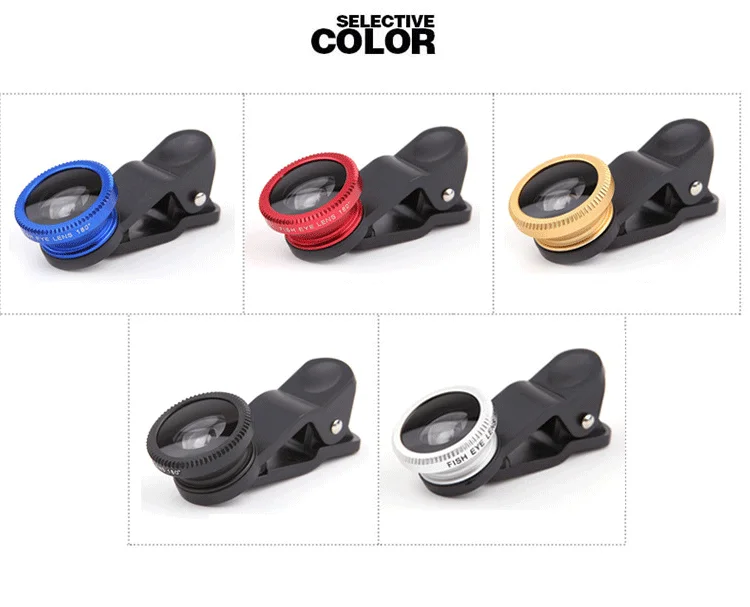 2019 Mobile Phone Lens 3in1 Kit Universal Clip Smartphone Camera Lenses Wide Angle Macro Fish Eye for Smart phone