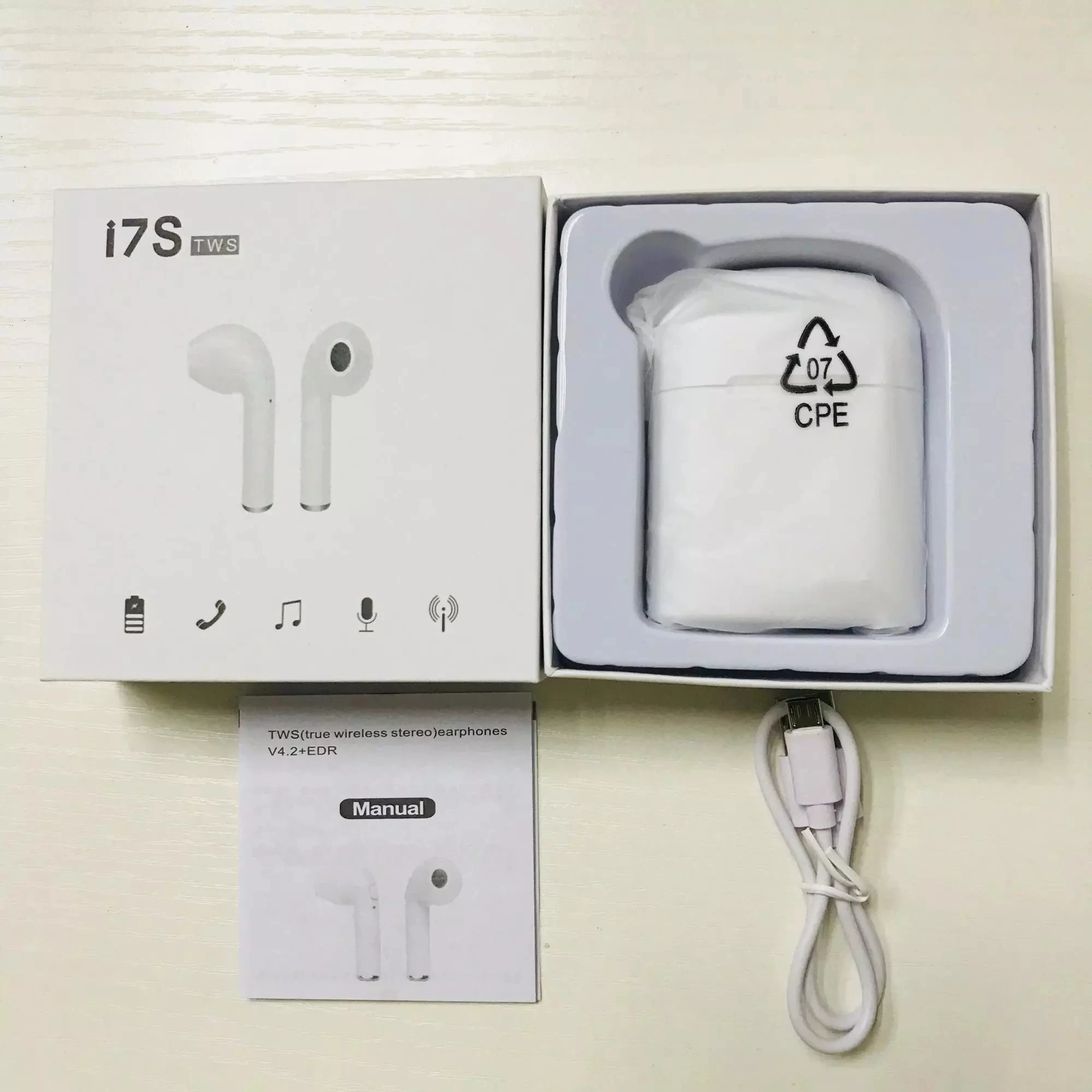 
Hot selling TWS i7 i7s V4.2 wireless earphone for phone/mp3/computers/laptop earphone bluetooths 