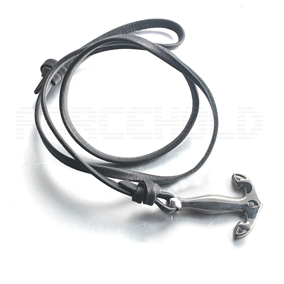 Anchor Multiple Genuine Leather Bracelet