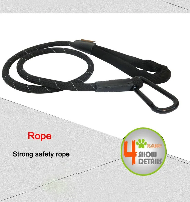 Wholesales New Pet Products Luxury nylon reflective Rope  Custom braided dog leash