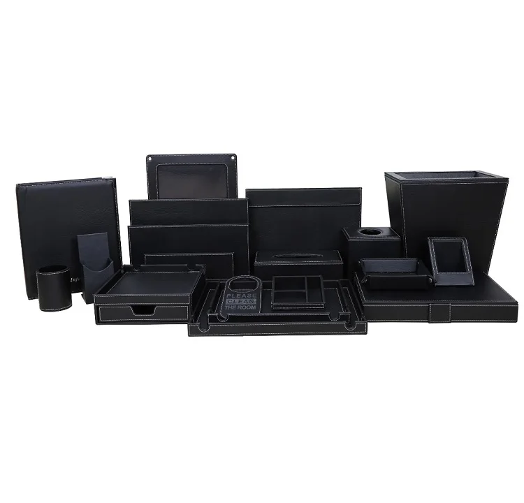 Bathroom Guest Room Accessories Hotel Leather Amenities Set