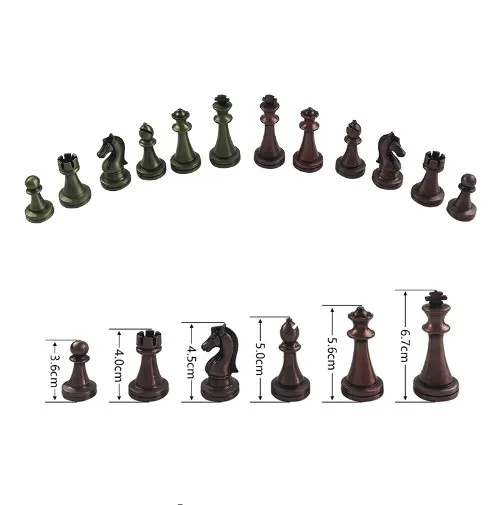 High Quality Classic Zinc Alloy Chess Pieces Wooden Chessboard Chess Game Set With King Height 6.7cm Outdoor Game Gift