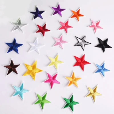 Custom new design small star embroidery patches for clothing