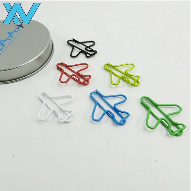 Unique promotional gift airplane shape paper clip in zipper bag with LOGO printing