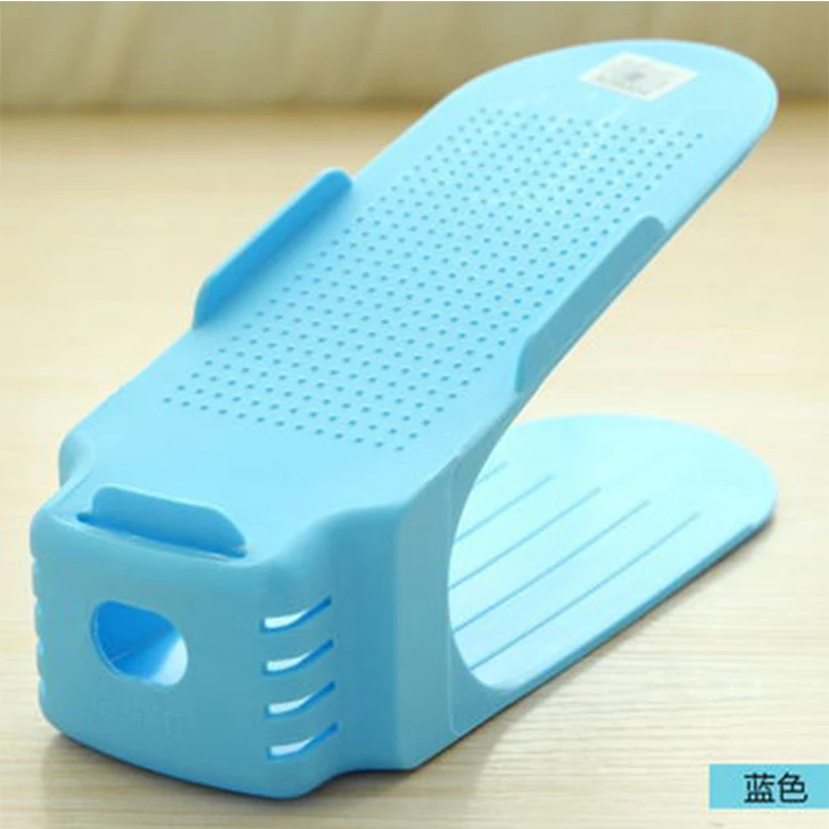 Colorful Double Foldable Storage Plastic Shoe Organizer Space Saving Shoe Storage Organizer
