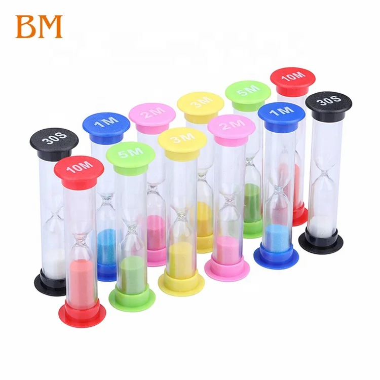 Christmas Gift Kid 6 Colors Sandglass Home Decor Toys Classroom Game Sand Clock Timer Montessori Toys Hourglass 6 pieces