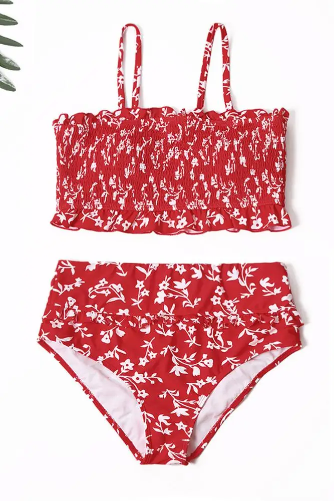 2019  New swimwear summer Floral bathing suits high waist women sexy bikini