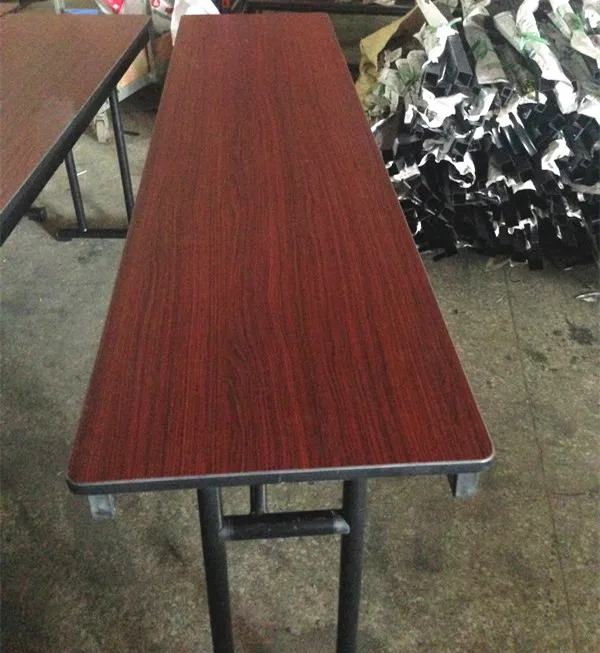 High top hotel meeting table melamine rectangle design folding banquet tables